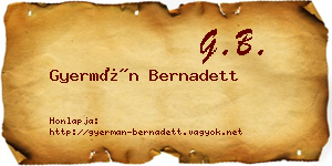 Gyermán Bernadett névjegykártya