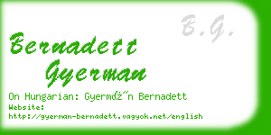 bernadett gyerman business card